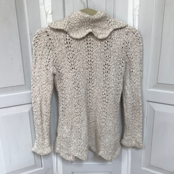 Anthropologie  Yellow Bird Light Tan Knit Sweater - Picture 10 of 14